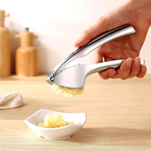 Stainless Steel Garlic Press Rocker - Easy Squeeze Garlic Mincer, Dishwasher Safe